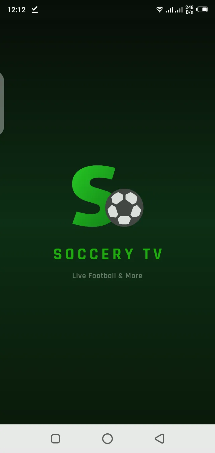 Soccer TV HD app home screen
