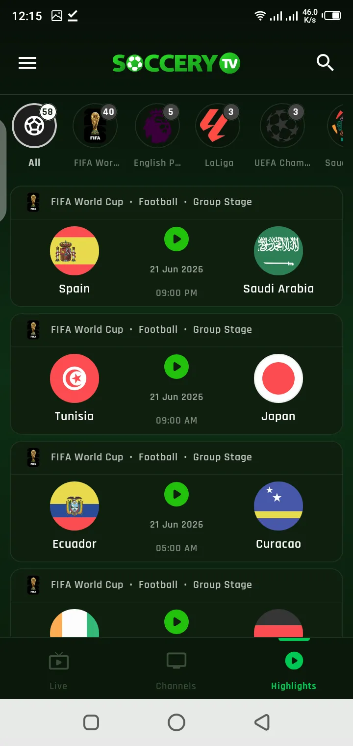Soccer TV HD for Android